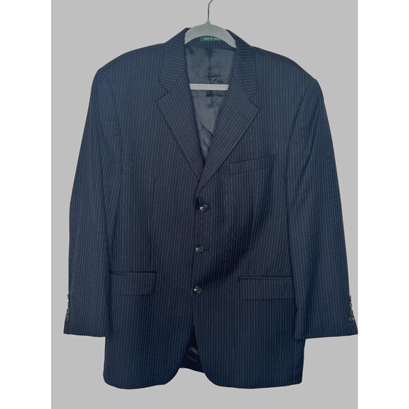 Lauren Ralph Lauren mens black pinstripe wool blazer size 40R - Picture 1 of 9